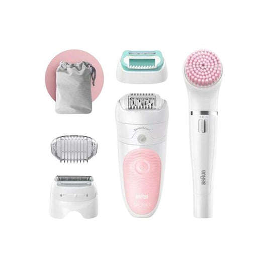 Braun 5 in 1 Wet And Dry Epilator White and flamingo pink