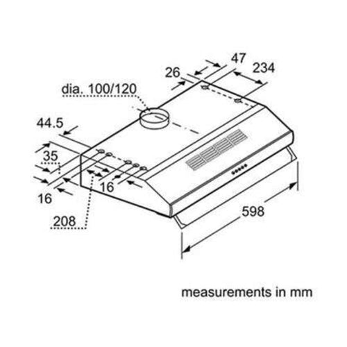 Bosch Series 4 Built-Under Cooker Hood Silver DHU665CGB