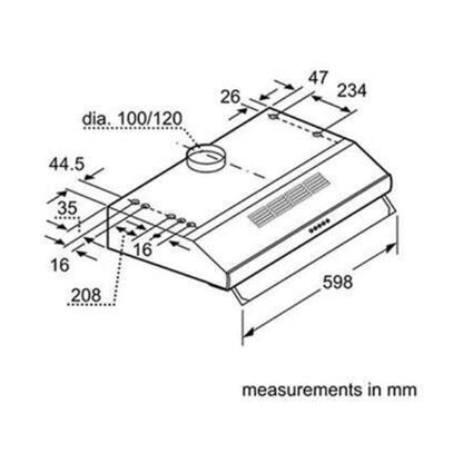 Bosch Series 4 Built-Under Cooker Hood Silver DHU665CGB