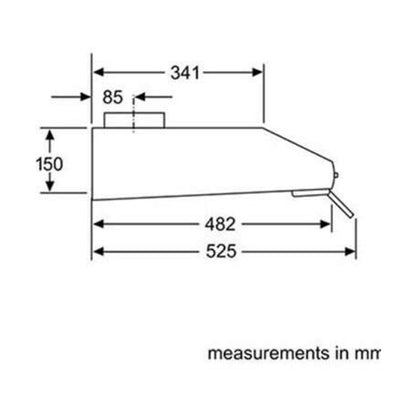 Bosch Built-In Cooker Hood 90cm Silver DHU965CGB