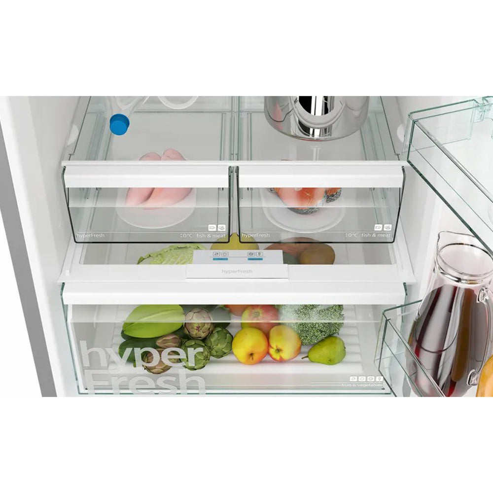 Siemens free-standing fridge-freezer 480L Silver KG55NVL21M