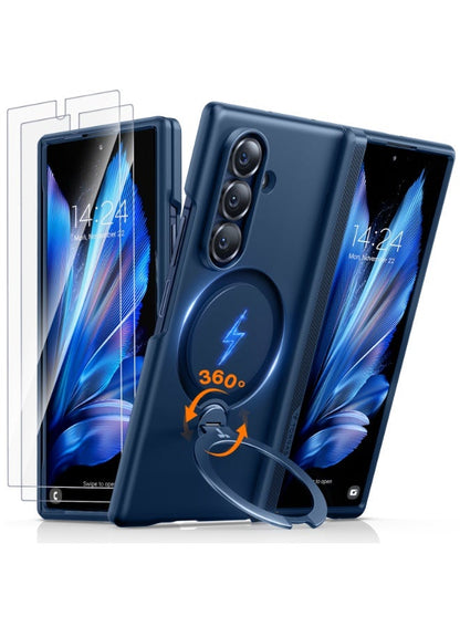 TORRAS Ostand Spin Case for Samsung Galaxy Z Fold 7 - Navy Blue