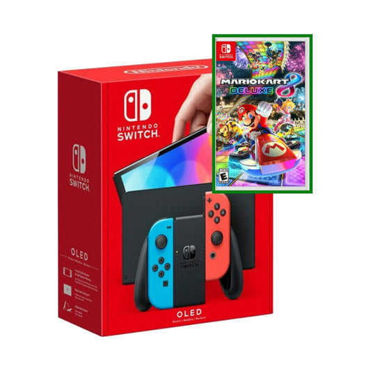 Nintendo Switch OLED Console with Mario Kart 8 Deluxe Game