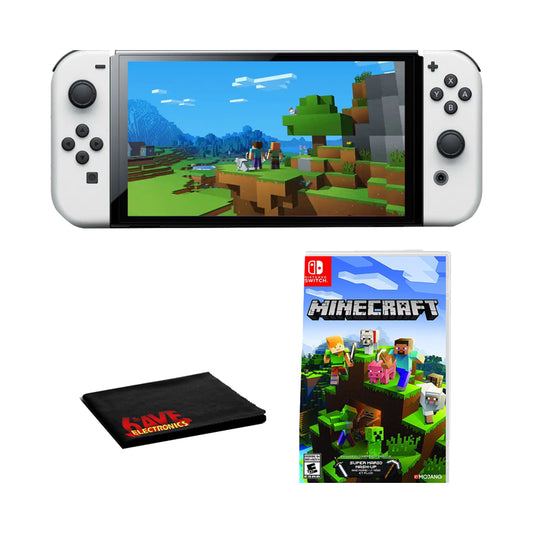 Nintendo Switch OLED Console White with Minecraft Game