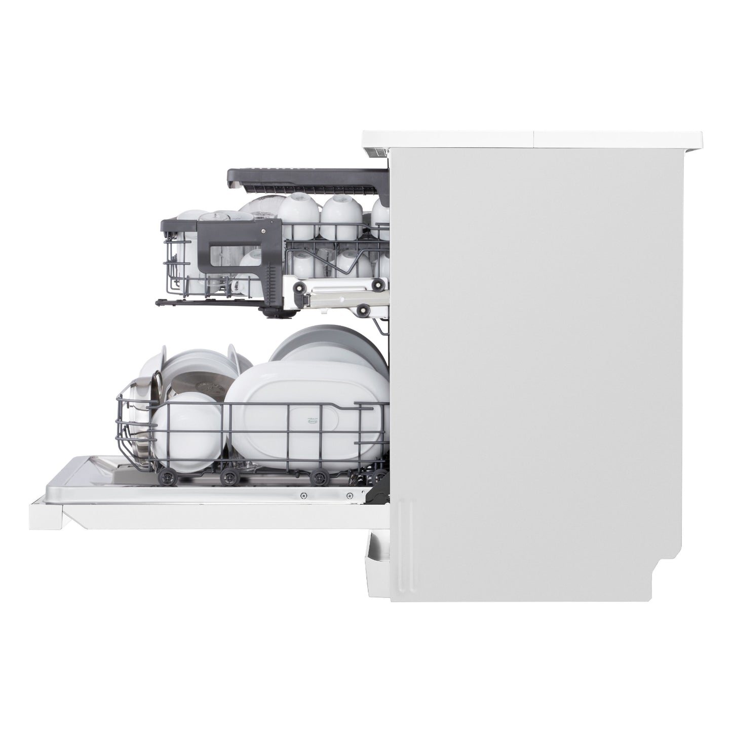 LG Free-Standing Dishwasher, 14 Place Settings, 9 Programs, White, DFC513FW