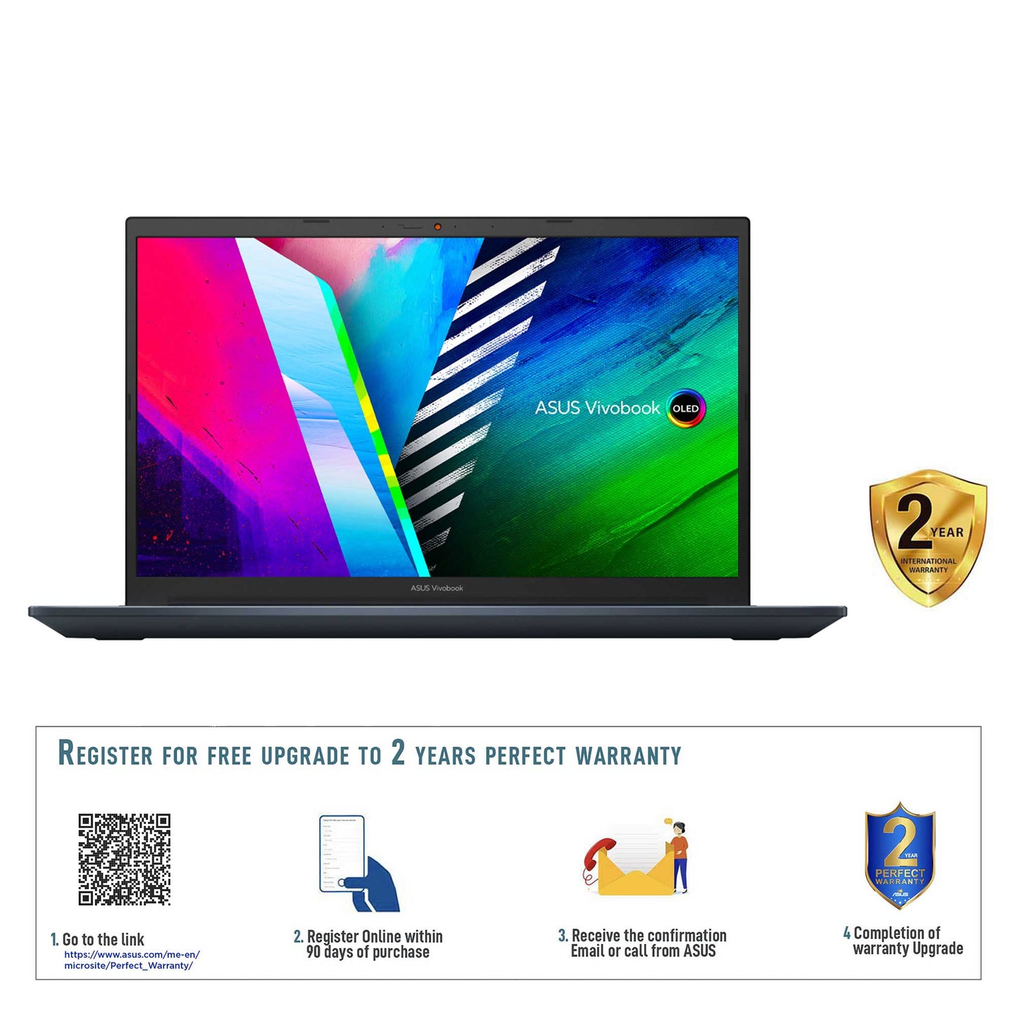 ASUS Vivobook Pro 15 OLED M3500QC-OLED0R7W Creator Laptop /AMD Ryzen R7-5800H/16GB RAM/1TB SSD/NVIDIA GeForce RTX 3050 4GB/15.6 Inch FHD (1920x1080) OLED/Windows 11 Home/Blue