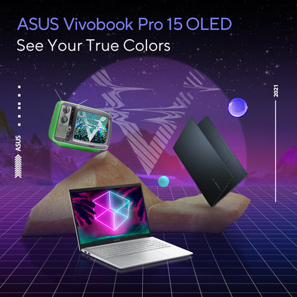 ASUS Vivobook Pro 15 OLED M3500QC-OLED0R7W Creator Laptop /AMD Ryzen R7-5800H/16GB RAM/1TB SSD/NVIDIA GeForce RTX 3050 4GB/15.6 Inch FHD (1920x1080) OLED/Windows 11 Home/Blue