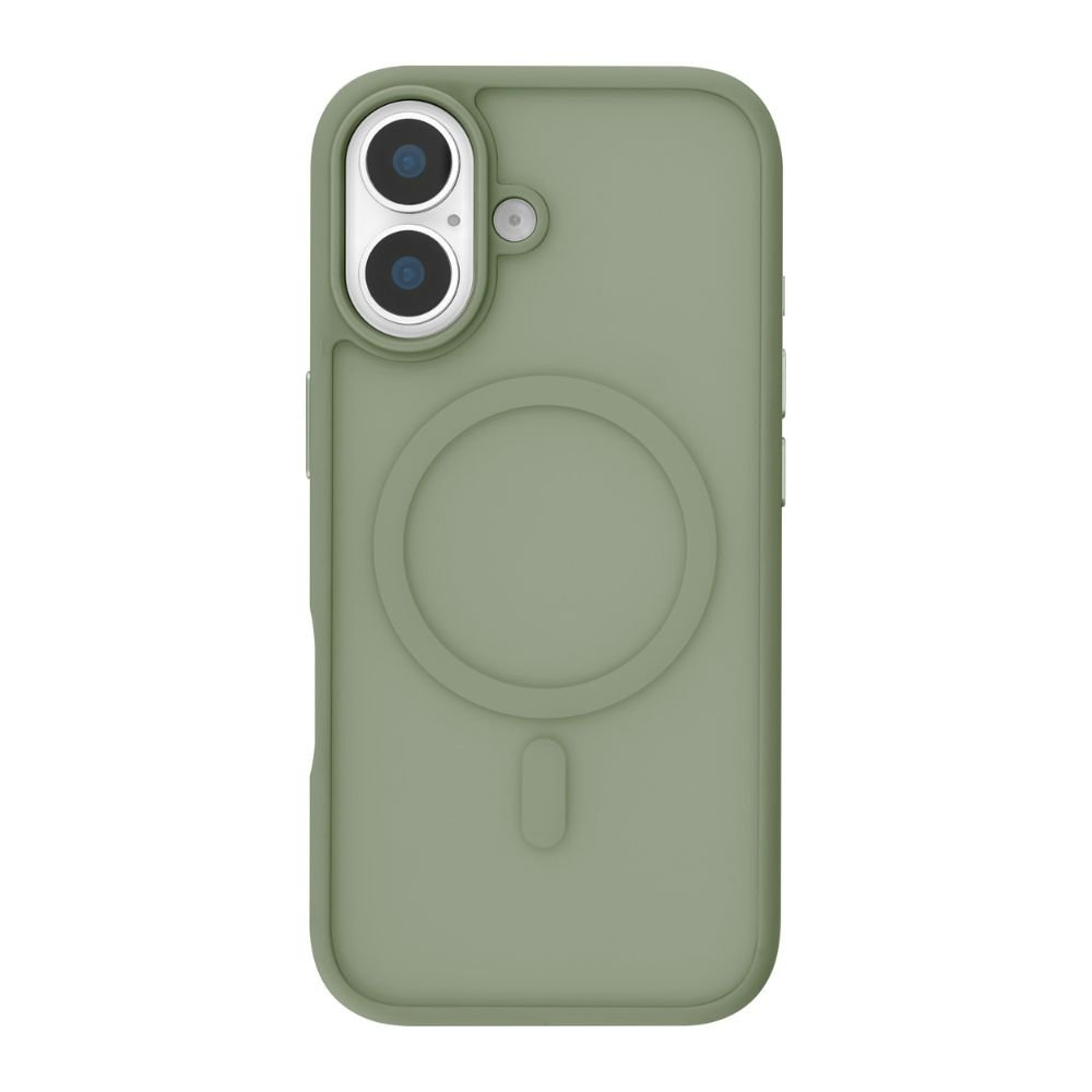 Infinyty Gleam Hybrid Matte Soft Touch MagSafe Case for iPhone 17, Green