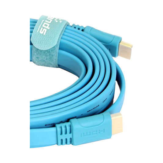 Trands Flat 4K Gold Plated HDMI Cable 500cm Blue