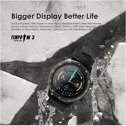 Oraimo Smart Watch Tempo W3, Black