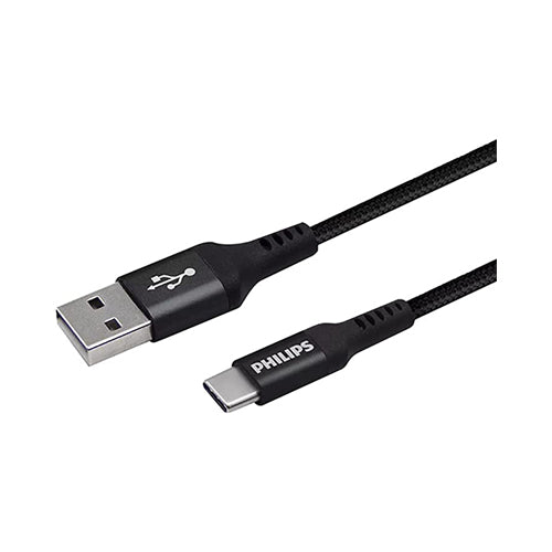 Philips USB-A To USB-C Cable 200cm Black