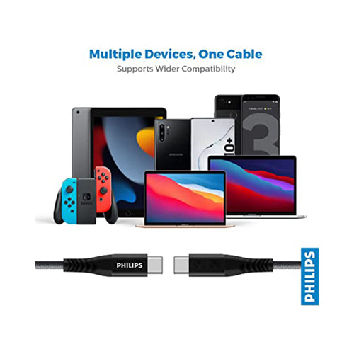 Philips USB-C To USB-C Cable 200cm Black