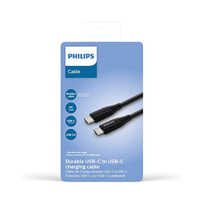 Philips USB-C To USB-C Cable 200cm Black