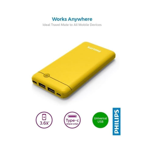 Philips Power Bank 10000mAh Yellow