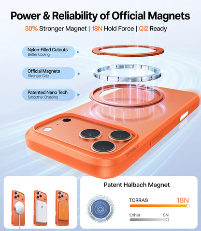 TORRAS Ostand Pro Case for iPhone 17 Pro Max - Orange