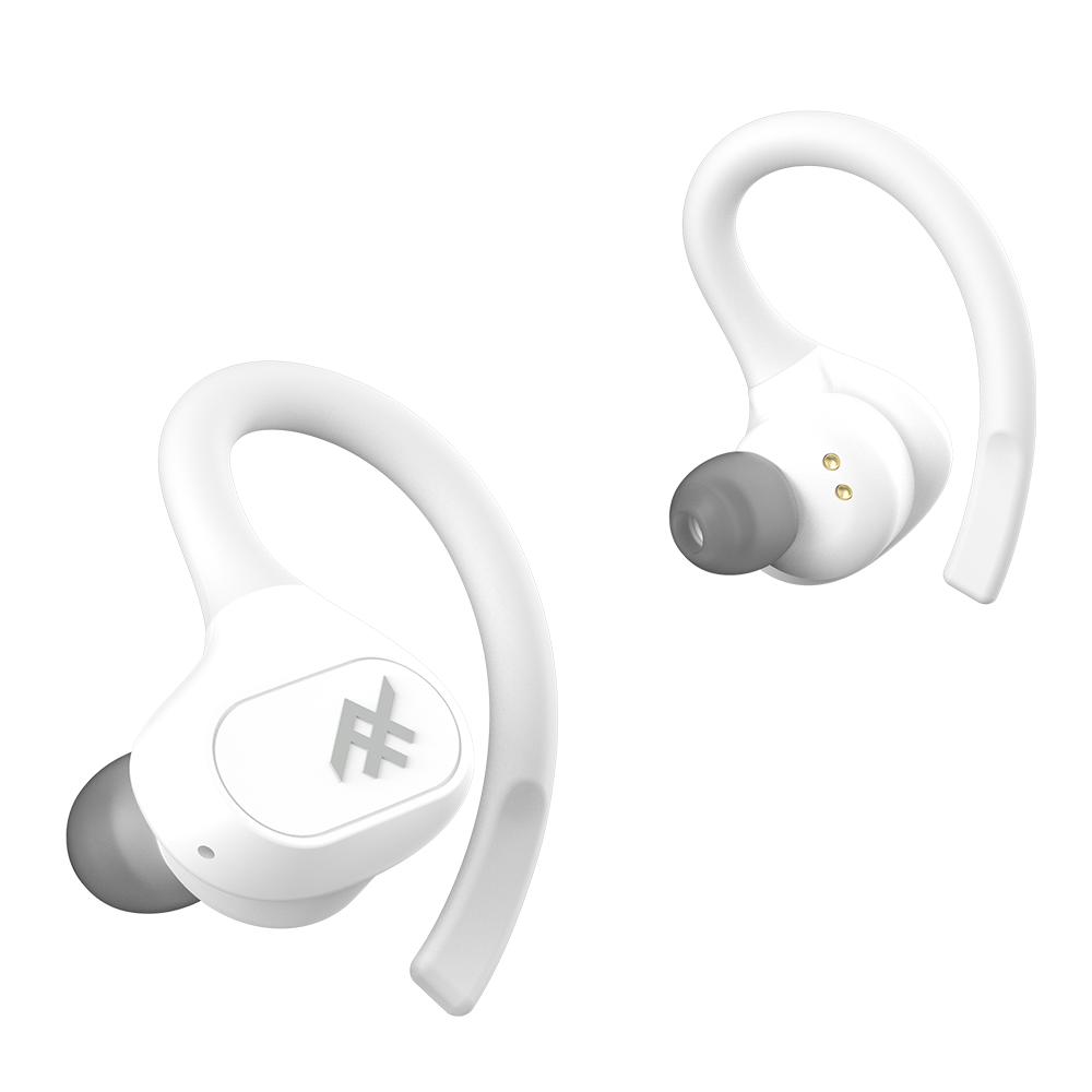 IFROGZ Airtime Sport In-ear True Wireless Earphones, 25-hour battery life, Wireless Charging, White