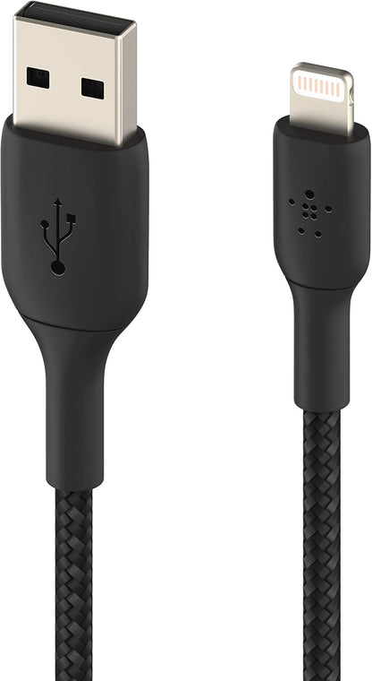 Belkin Premium Braided USB-A to Lightning Cable 2M – Fast Charge Data Cable – Black