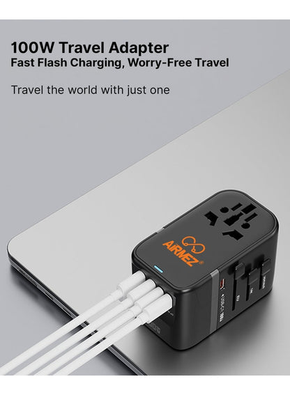 Airmez 100W Universal Travel Power Adapter - Black