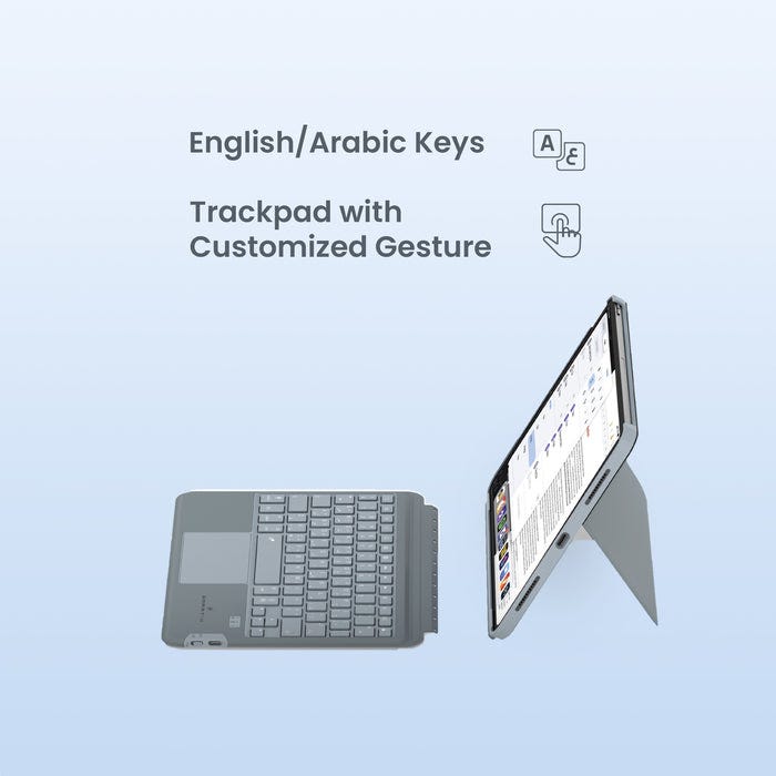 Smartix Detachable Wireless Keyboard with Trackpad for iPad Air 11-inch M2 & iPad Pro 11-inch 4th Gen