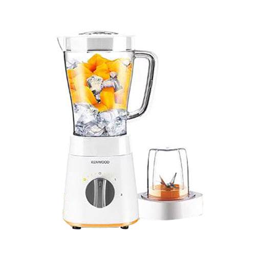 KENWOOD Blender 500W Smoothie Blender/Smoothie Maker 1.5L with Multi Mill (Grinder/Chopper), Ice Crush Function BLP15.150WH White