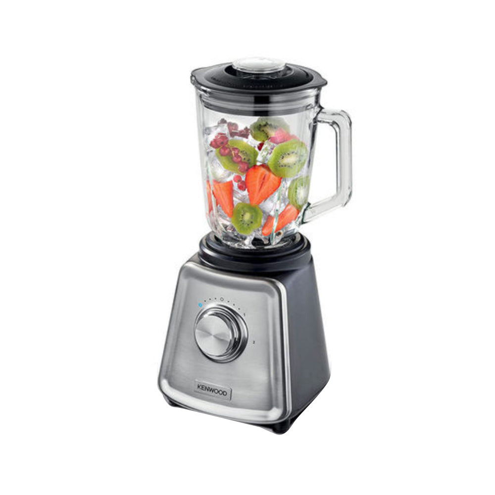 KENWOOD Glass Blender 800W Smoothie Blender/Smoothie Maker 1.5L with Glass Grinder Mill, Meat Grinder/Chopper Mill, Ice Crush Function BLP44.270SS Silver