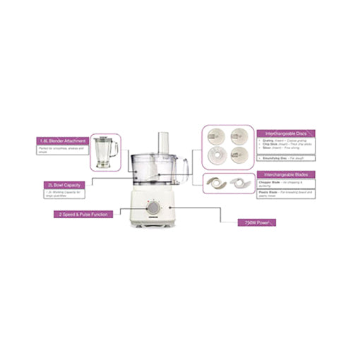 Kenwood Multi-Functional Food Processor 1800ml White