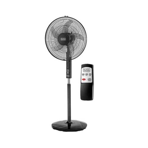 Black + Decker Pedestal Stand Fan 60W, Black, FS1620R-B5