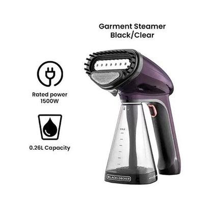 Black & Decker Handheld Garment Steamer 260ml Dark Purple