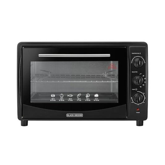 Black & Decker 45L Double Glass Multifunction Toaster Oven with Rotisserie for Toasting/Baking/Broiling Black TRO45RDG-B5