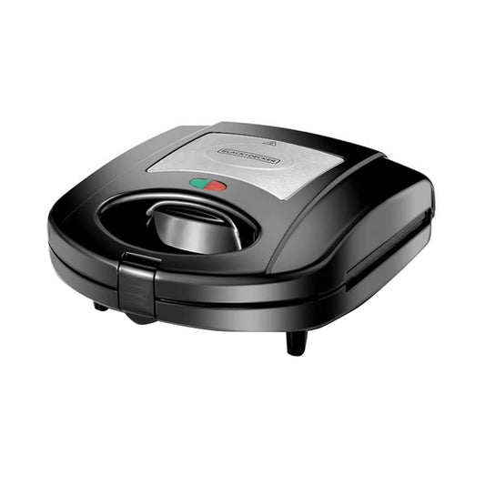 Black + Decker 3 In 1 Interchangeable 780W TS2130-B5, Grill & Waffle& Sandwich Maker Silver/Black 