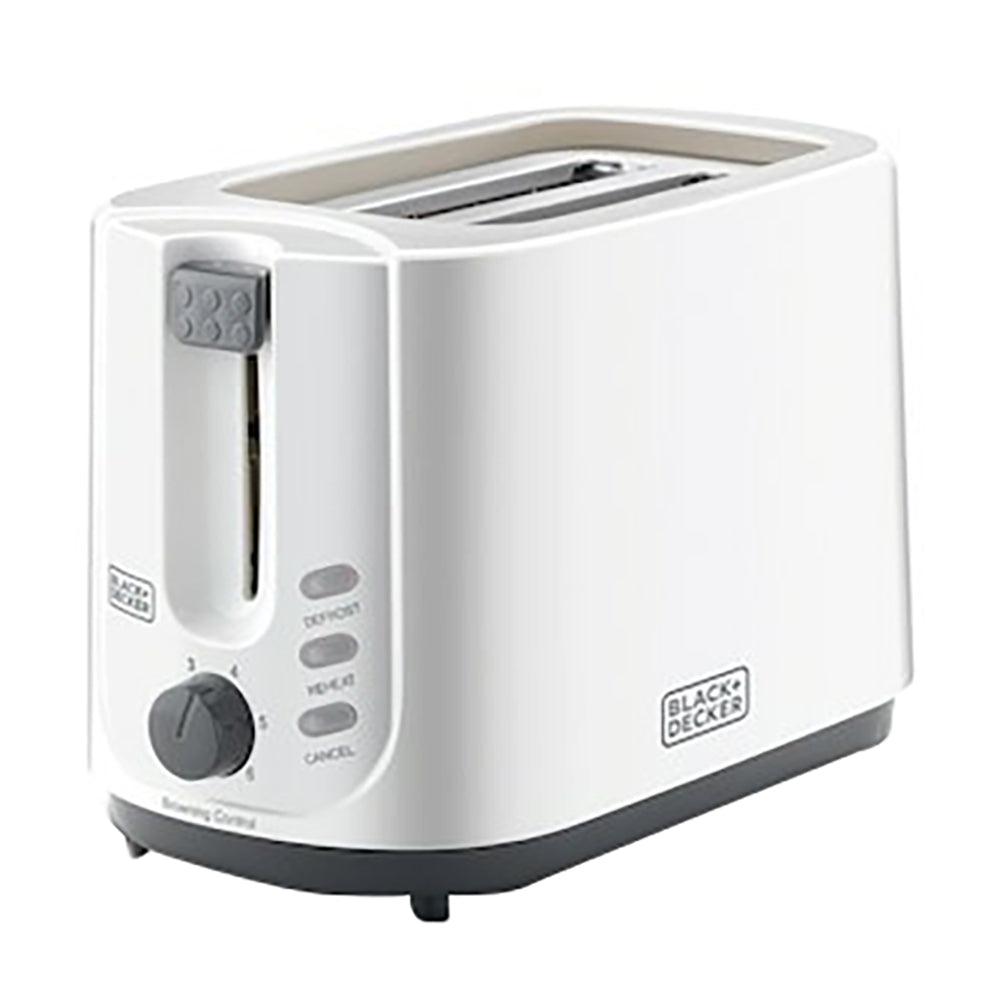 BLACK+DECKER 750W 2 Slice Cool Touch Bread Toaster, White - ET125-B5