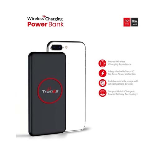 Trands 10000mAh QC 3.0 PD Power Bank Black