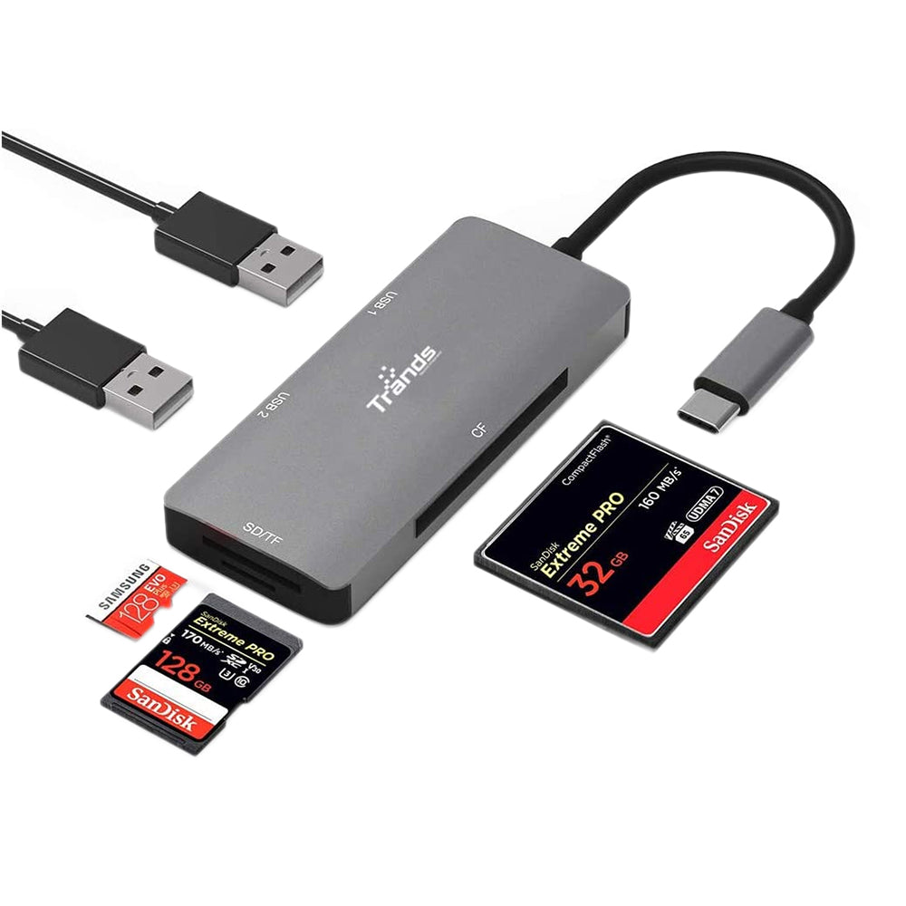 Trands Multifunction USB Type-C Adapter Grey