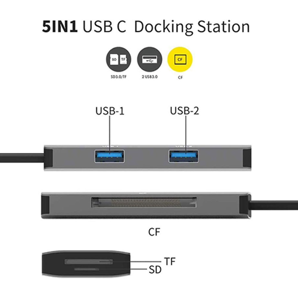 Trands Multifunction USB Type-C Adapter Grey