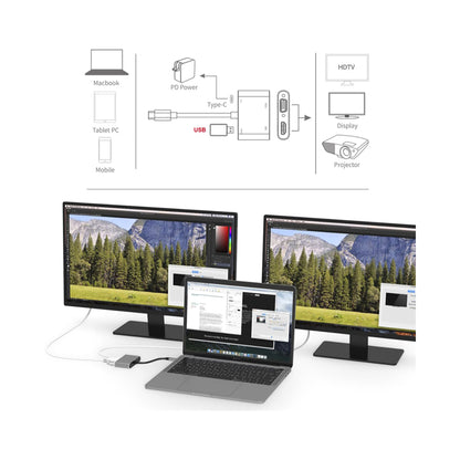 Trands Type-C To HDMI Adaptor Grey