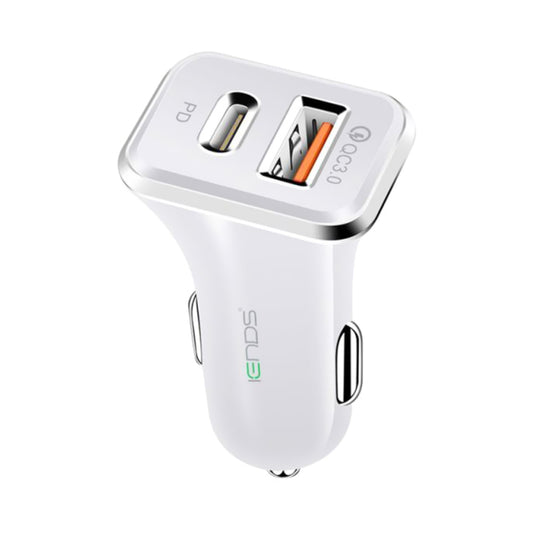 Lends Car Charger With Dual Port White