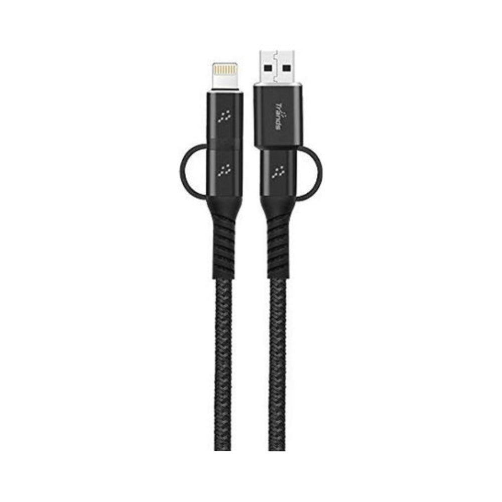 Trands 4-In-1 Charging And Data Sync Cable 100cm Black