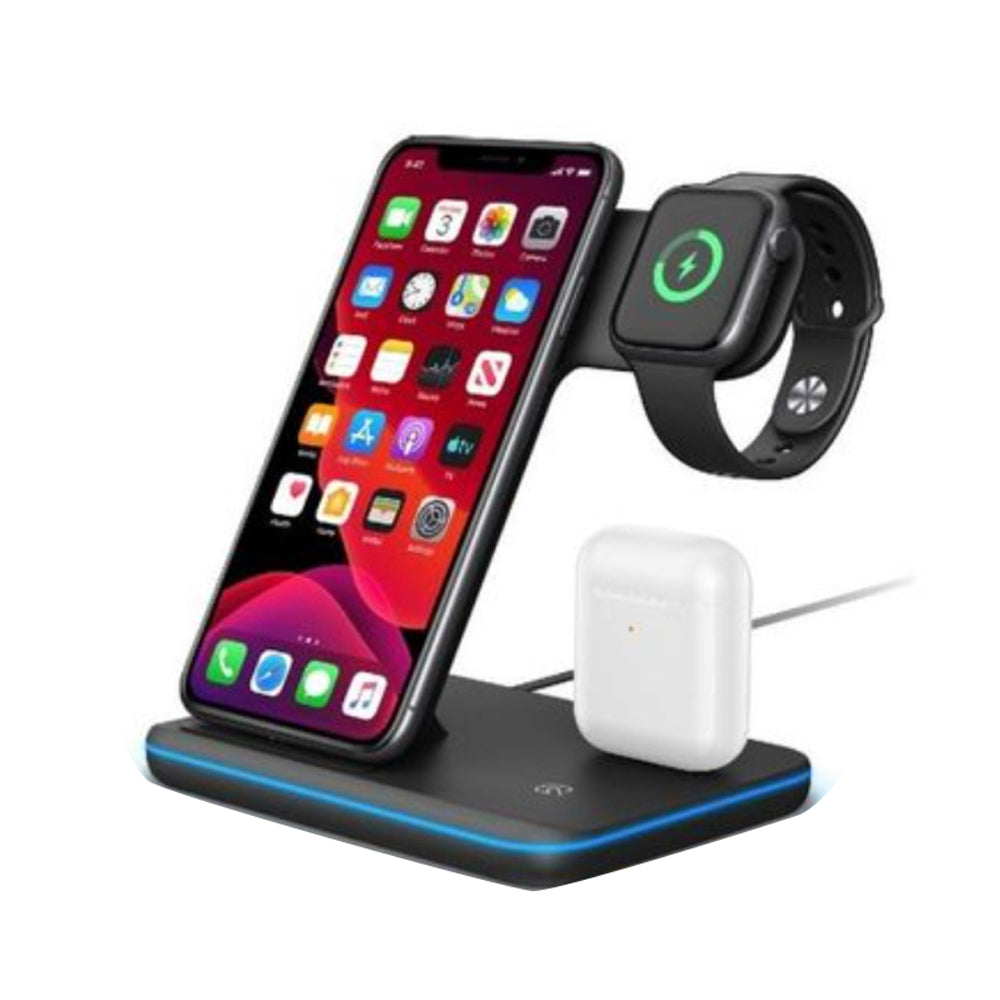 Trands 3-In-1 QI Standart Wireless Charger Black