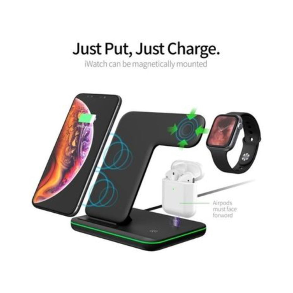 Trands 3-In-1 QI Standart Wireless Charger Black