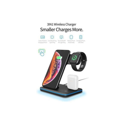 Trands 3-In-1 QI Standart Wireless Charger Black