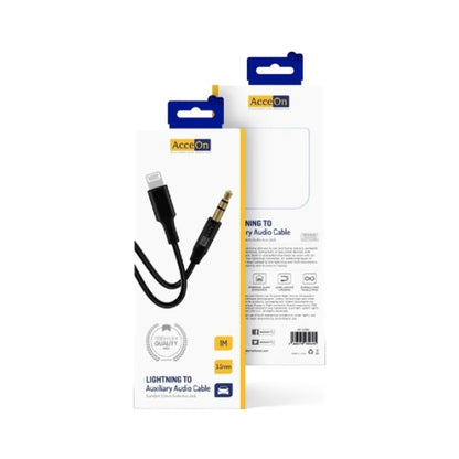 Acceon Lightning To Aux Cable Black