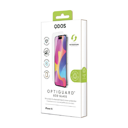 Qdos Optiguard Eco Glass Tempered Glass Screen-Protecto for Apple iPhone 15 Clear