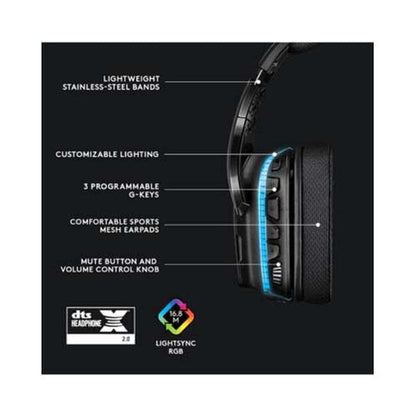 Logitech Wireless Over-Ear Gaming Headphone With Microphone Black