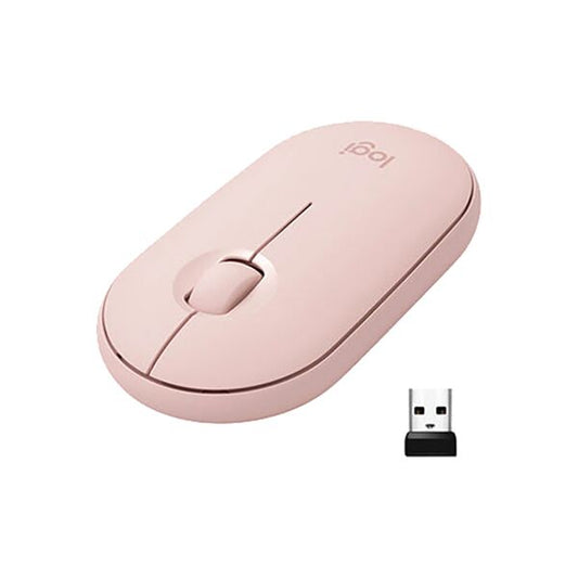 Logitech 2.4 GHz Pebble Wireless Mouse With USB Mini-Receiver Pink