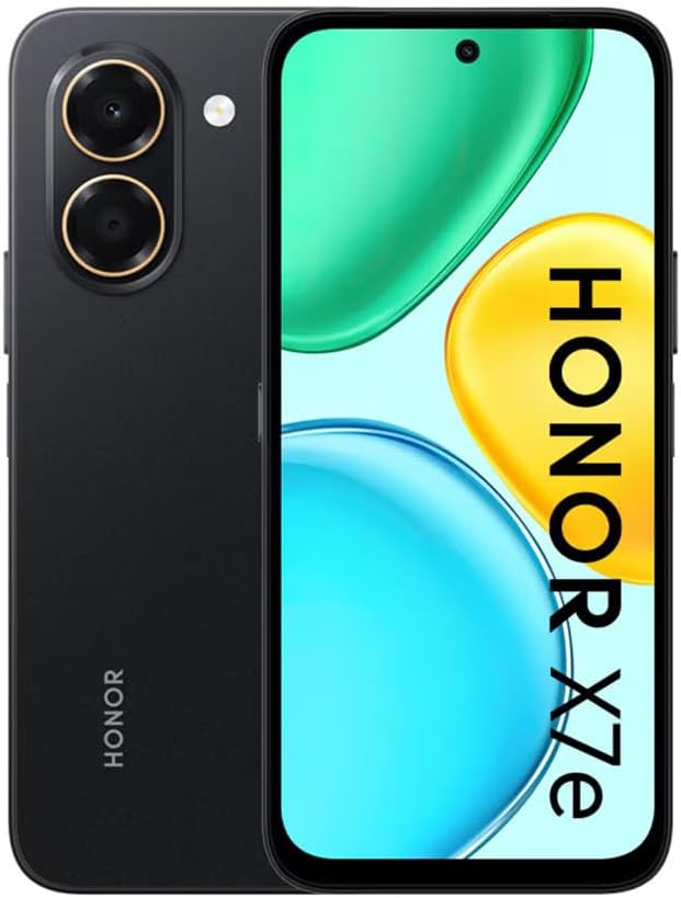 Honor X7E 4G — 6GB / 256GB, 7500mAh 45W, 50MP AI Camera, 120Hz 1010nit, Stereo Speakers, IP64 (Midnight Black)