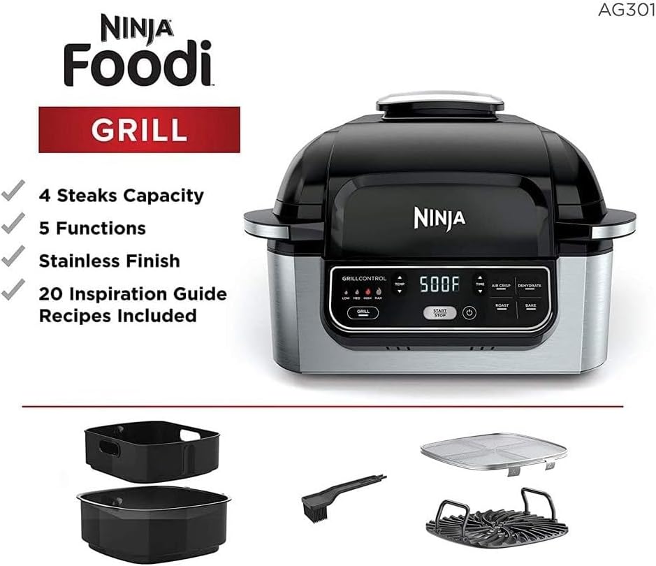 Ninja AG301ME Foodi Grill - Griddle Mode for Pancakes and Eggs