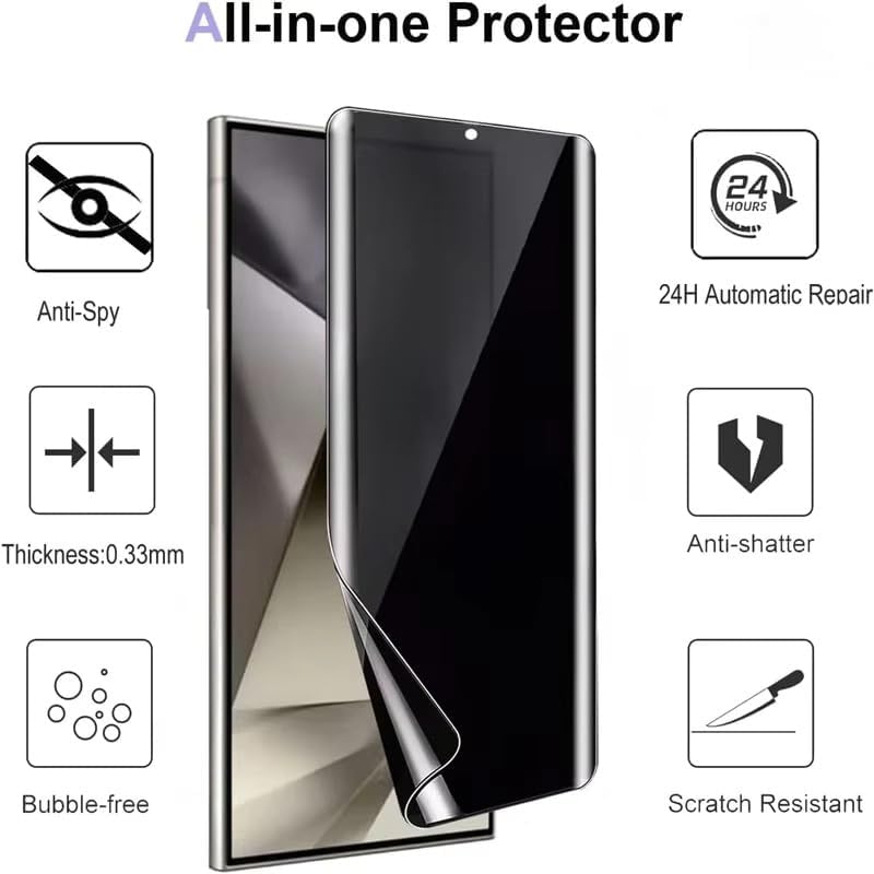 PROTECT  Samsung S25 Plus Privacy Screen Protector,  9D Tempered Glass, Anti Scratch, Matte , Black, PSMS25P