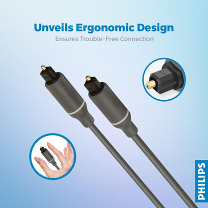 Philips Fiber Optic Audio Cable 1.5 m with 3.5mm Adapter