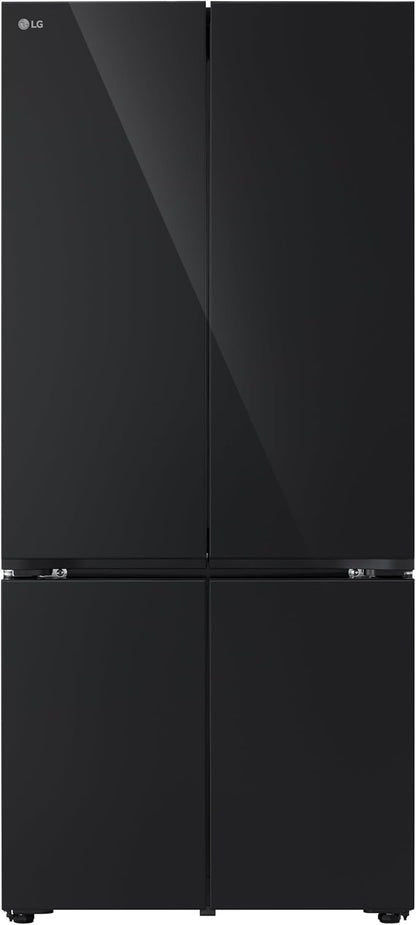 LG Side by Side Refrigerator 611L Door-in-Door with Instaview, Black Glass GR-B30FFGPB