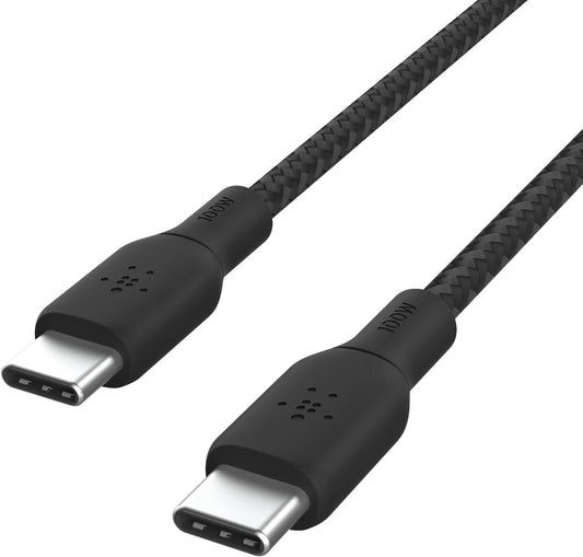 Belkin Braided USB-C to USB-C Cable 100W Fast Charging 2M – Black